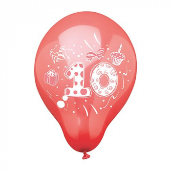 Zahlenluftballons Ø 25 cm farbig sortiert "10"